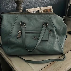 Beautiful L. Blue/Gray Coach Purse in good condition.